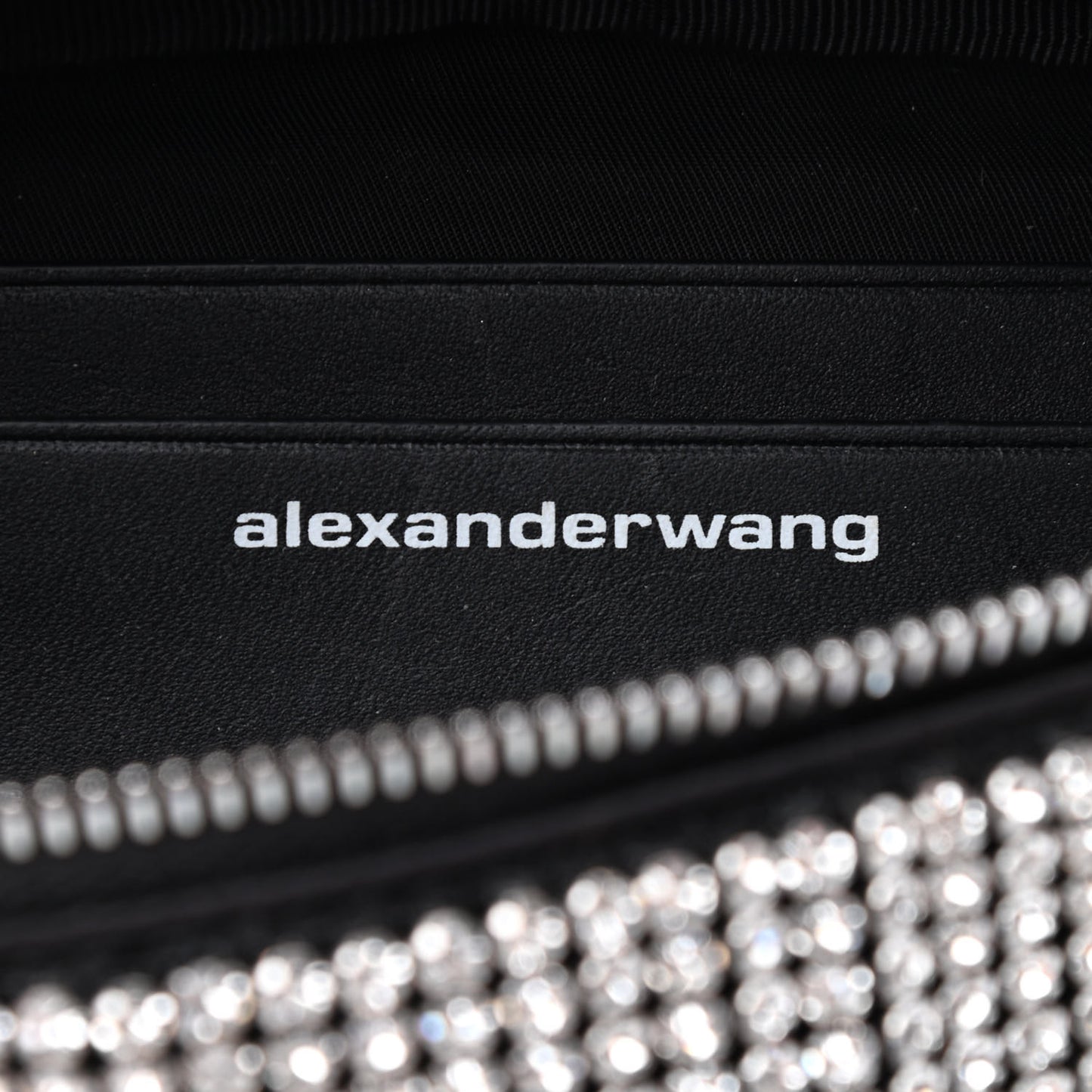 Rhinestone Mesh Mini Attica Belt Bag Black