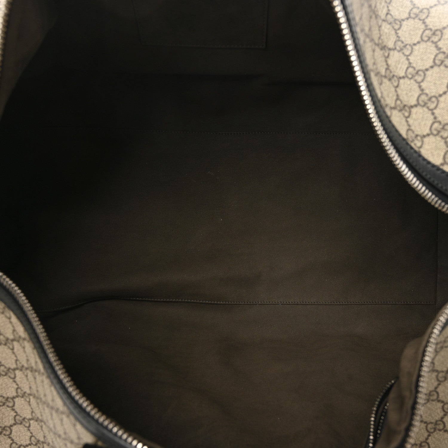 Gucci GG Supreme Monogram Selleria Calfskin Large Duffle Beige Ebony Black 4 of 6