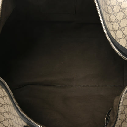 Gucci GG Supreme Monogram Selleria Calfskin Large Duffle Beige Ebony Black 4 of 6