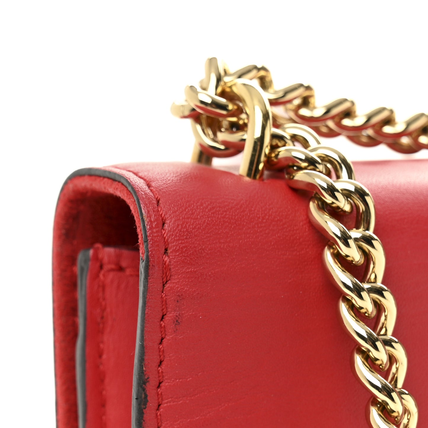 Calfskin Chain Louise MM Red