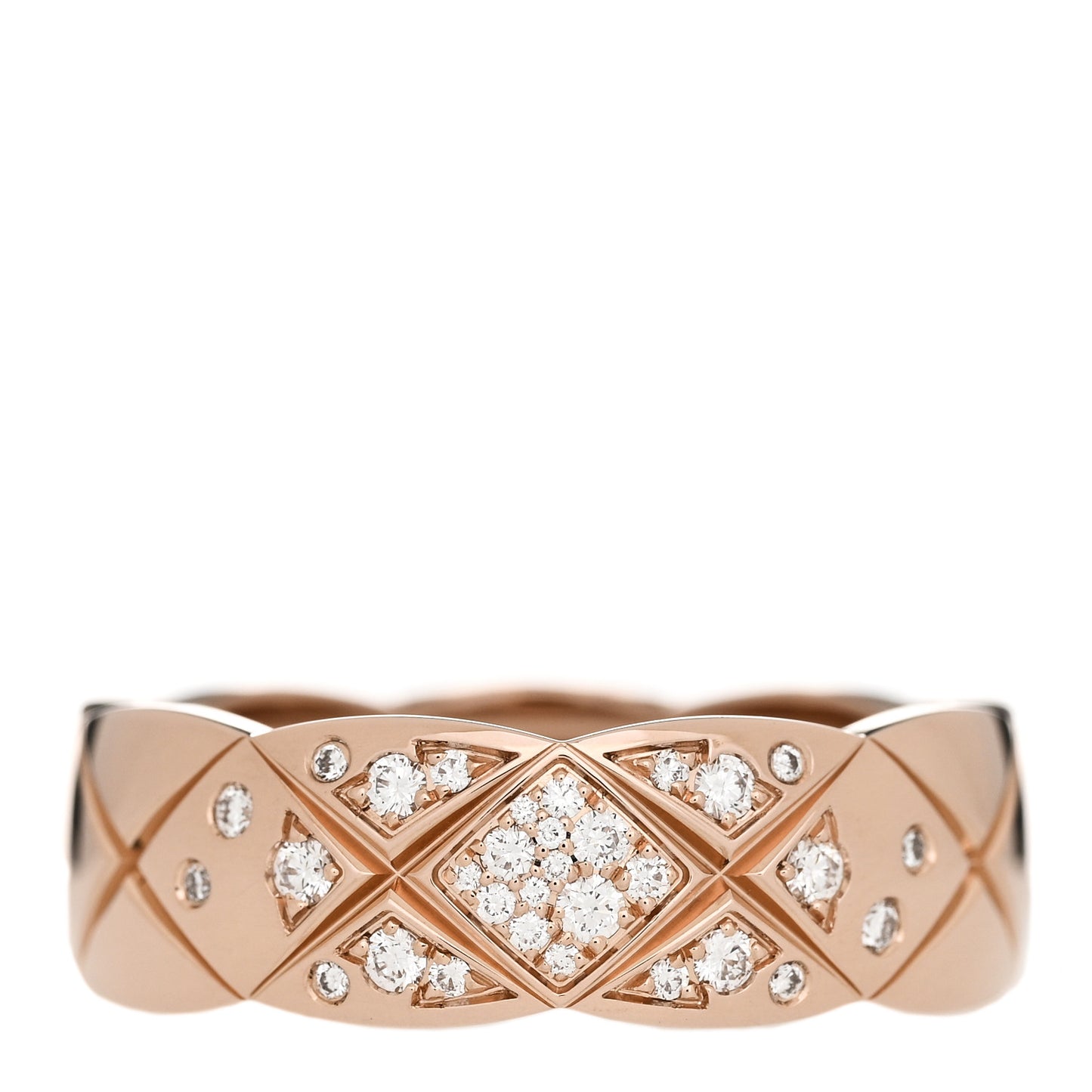 18K Beige Gold Diamond Small Coco Crush Ring 55 7.25