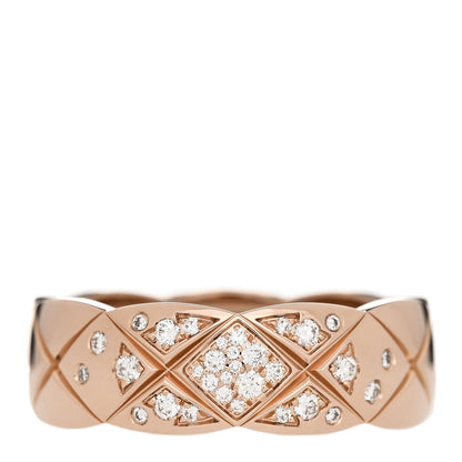 Chanel 18K Beige Gold Diamond Small Coco Crush Ring 55 7.25 1 of 9