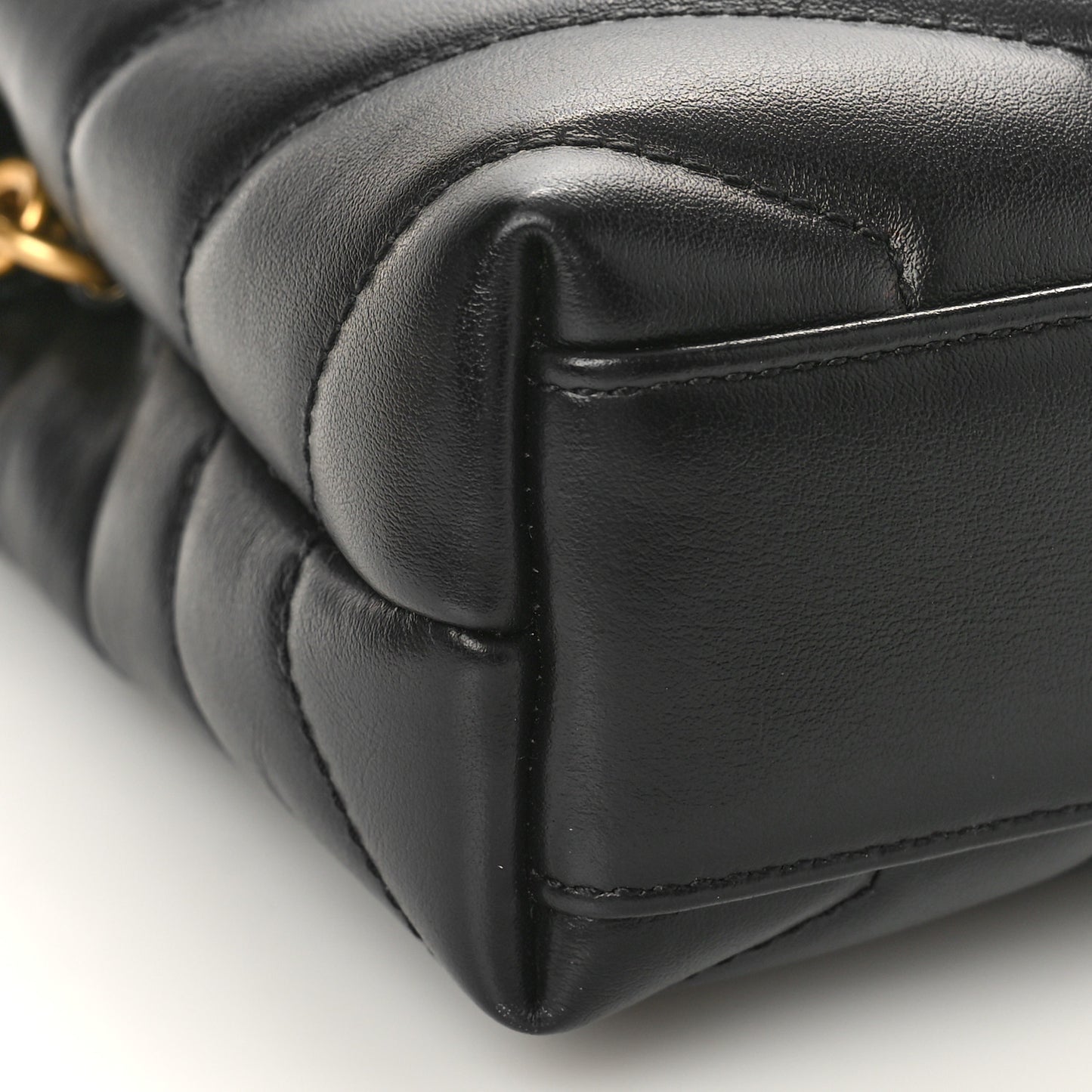 Calfskin Y Quilted Monogram Toy Loulou Crossbody Bag Black