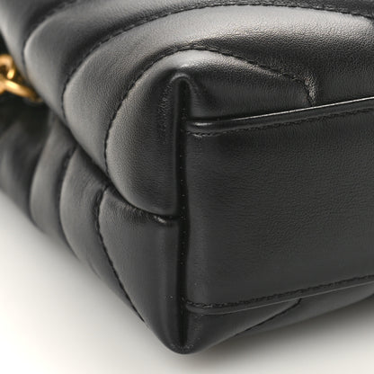 Saint Laurent Calfskin Y Quilted Monogram Toy Loulou Crossbody Bag Black 7 of 8