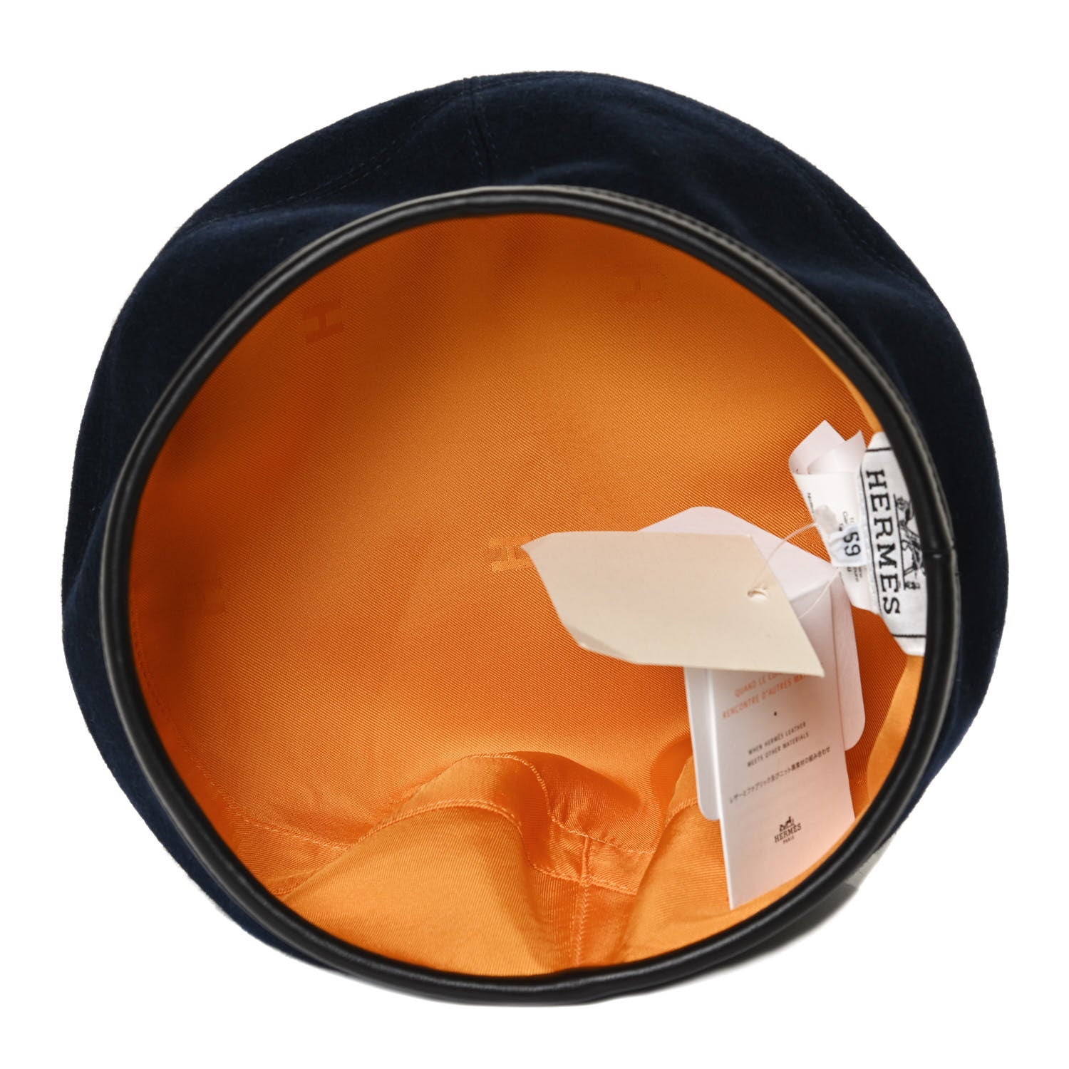 Hermes Cashmere Lambskin Saint-Honore Beret 59 Navy 7 of 9