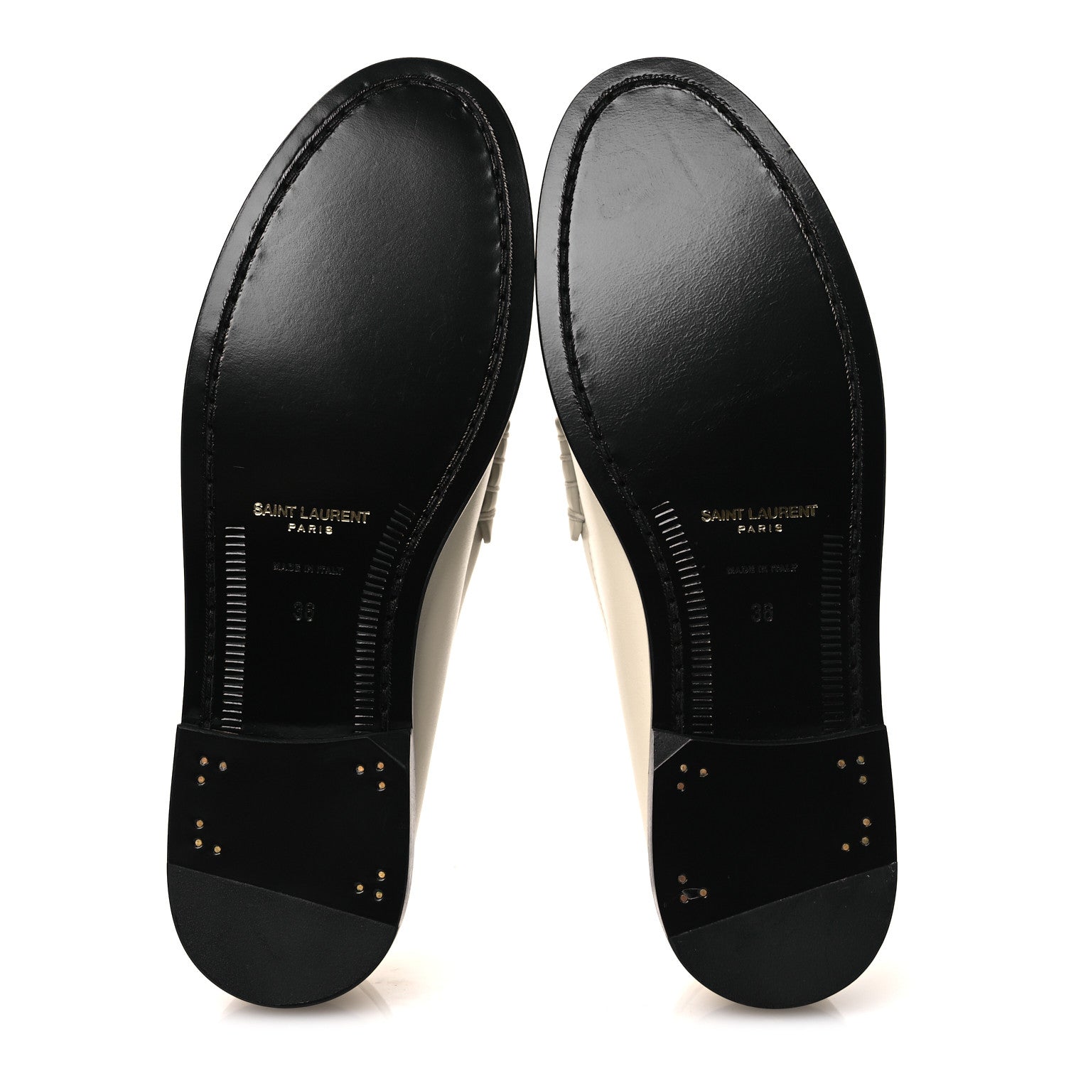 Saint Laurent Calfskin Penny Loafers 36 Pearl 7 of 13