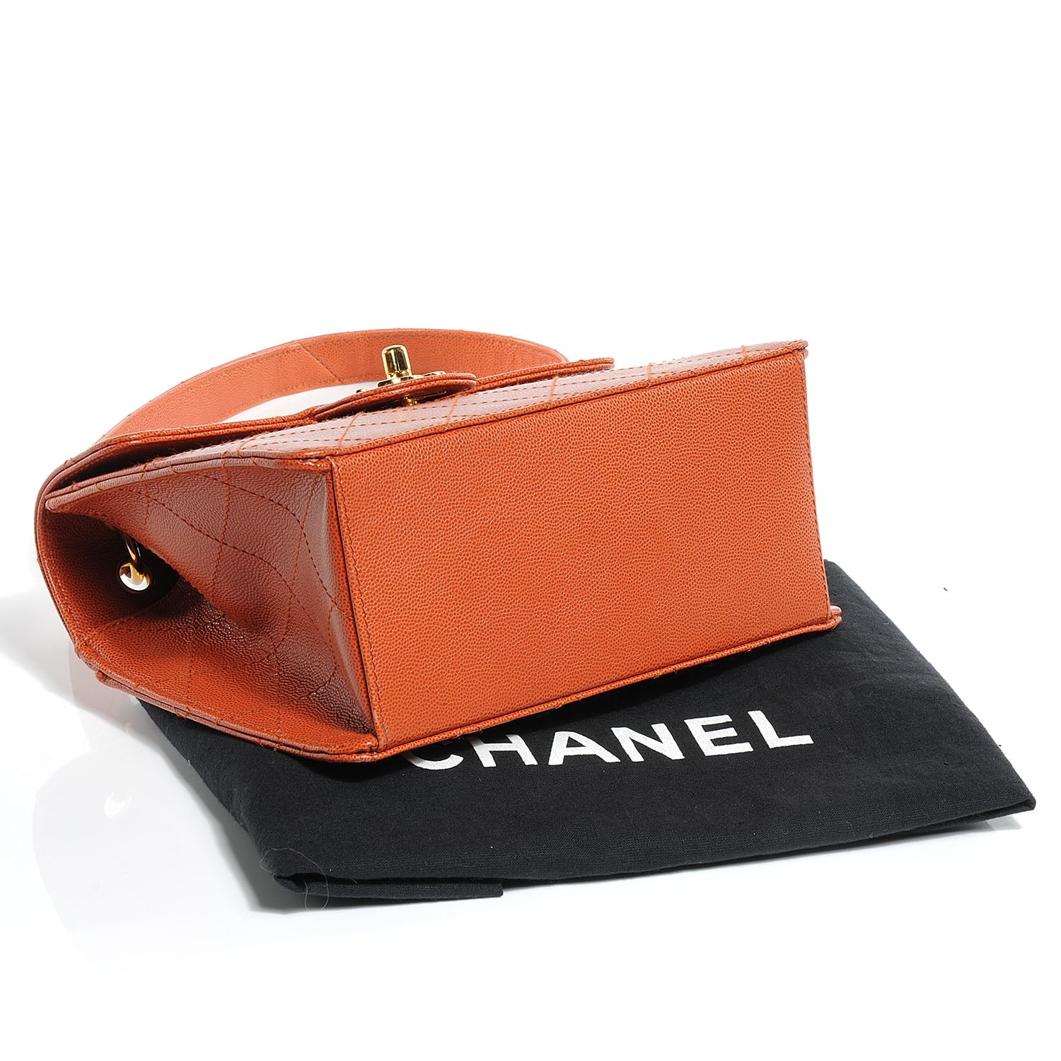 Chanel Caviar Shoulder Bag Orange 4 of 7
