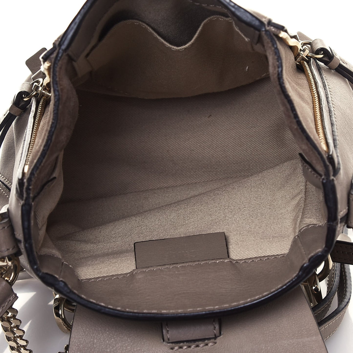 Suede Calfskin Mini Faye Backpack Motty Grey