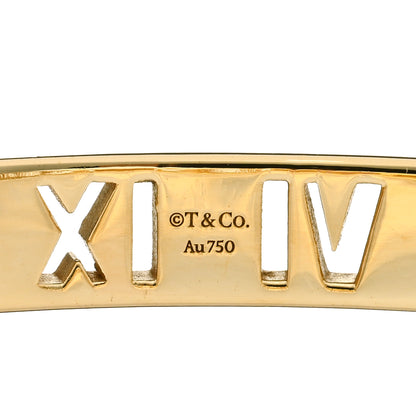 Tiffany 18K Yellow Gold Diamond Atlas Pierced Hinged Bangle Bracelet 3 of 3
