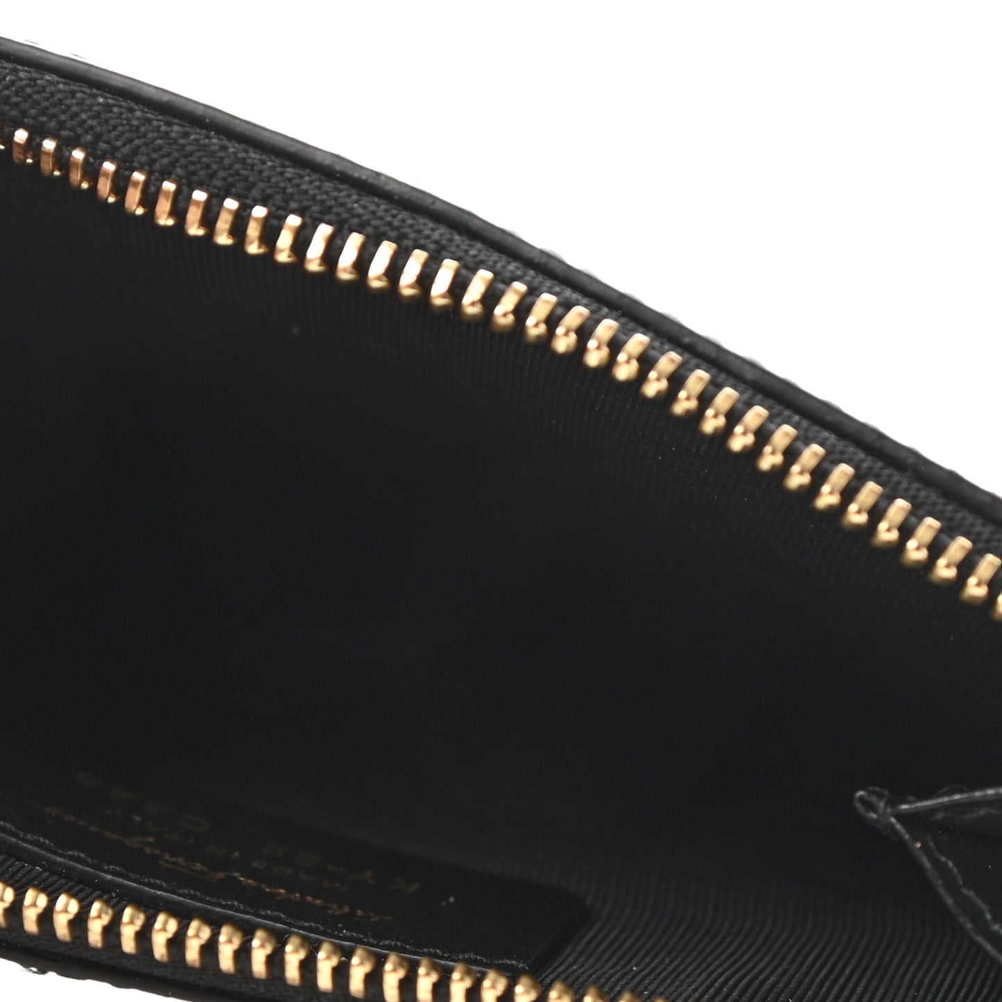 Pebbled Calfskin Gancini Zip Card Holder Black