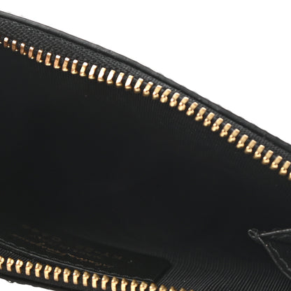 Salvatore Ferragamo Pebbled Calfskin Gancini Zip Card Holder Black 5 of 6