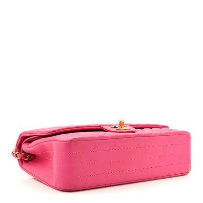 Chanel Lambskin Chevron Quilted Medium Double Flap Pink 4 of 17