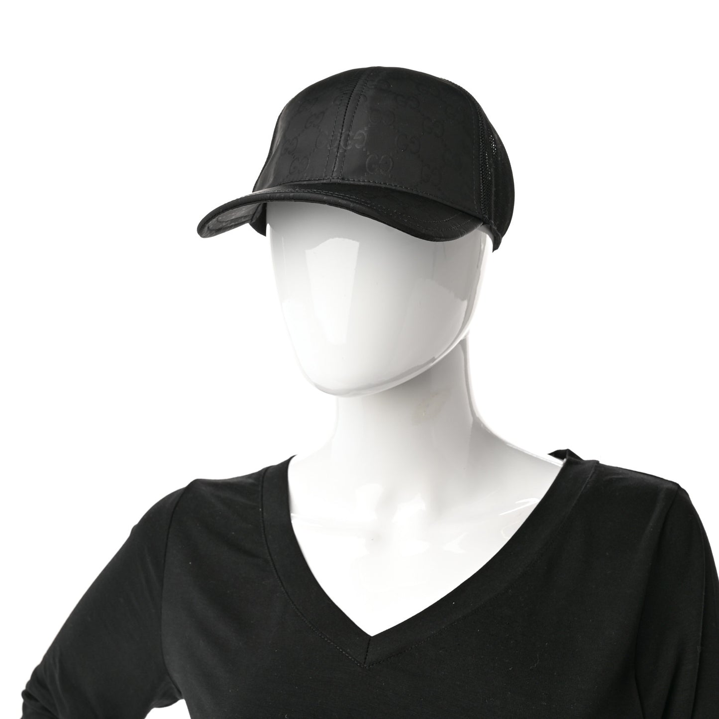 Nylon Monogram Baseball Hat L Black