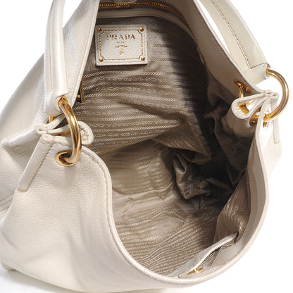 Prada Vitello Daino Sacca Hobo Bianco 6 of 9