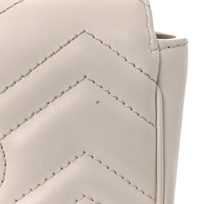 Gucci Calfskin Matelasse Super Mini GG Marmont Shoulder Bag White 14 of 15