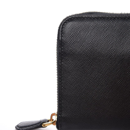 Prada Saffiano Metal Zip Around Wallet Black 10 of 10