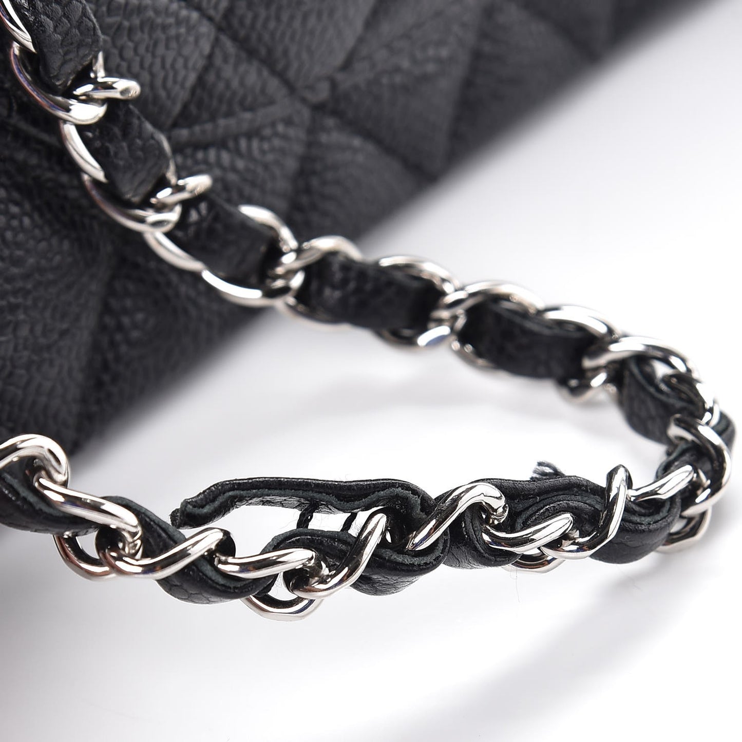 Caviar Quilted Medium Double Flap Black