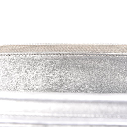 Chanel Metallic Lambskin Quilted Wallet On Chain WOC Silver 9 of 11