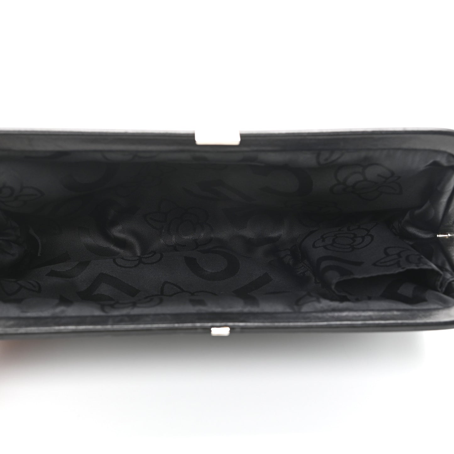 Lambskin Vertical Quilted Mademoiselle Clutch Black