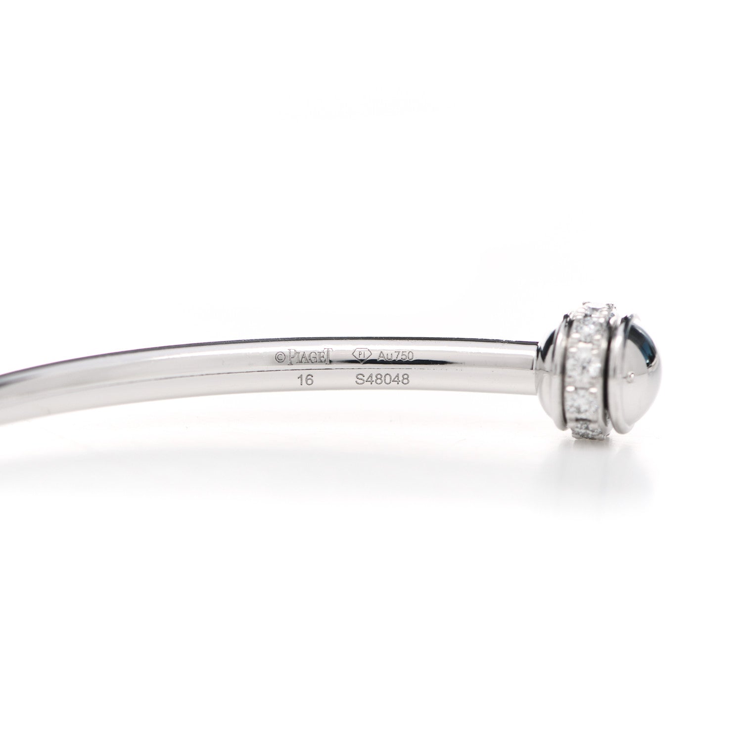 Piaget 18K White Gold Diamond Thin Possession Open Bangle Bracelet 4 of 5