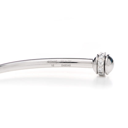 Piaget 18K White Gold Diamond Thin Possession Open Bangle Bracelet 4 of 5