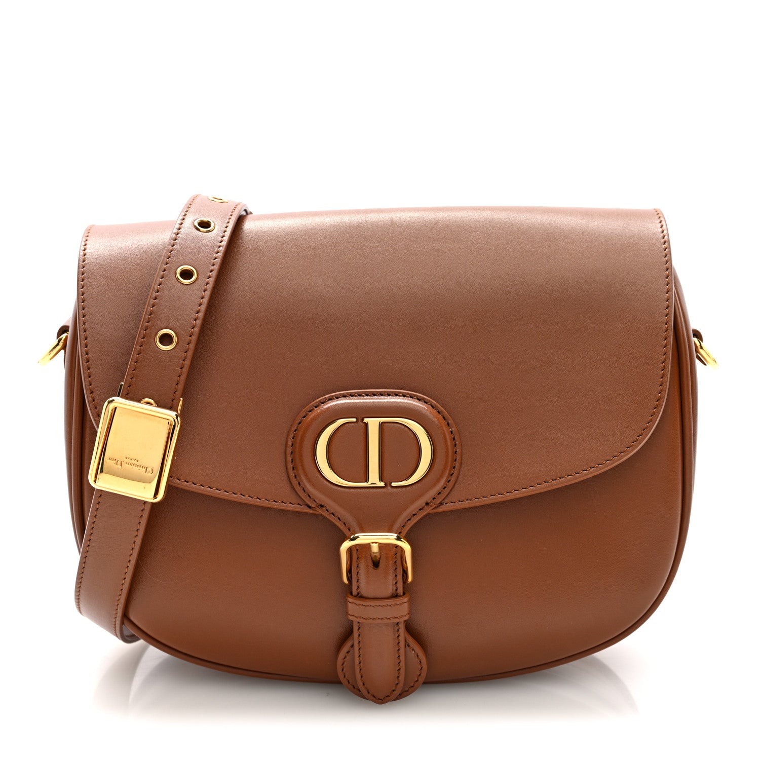 Christian Dior Box Calfskin Medium Bobby Flap Dark Tan 1 of 9