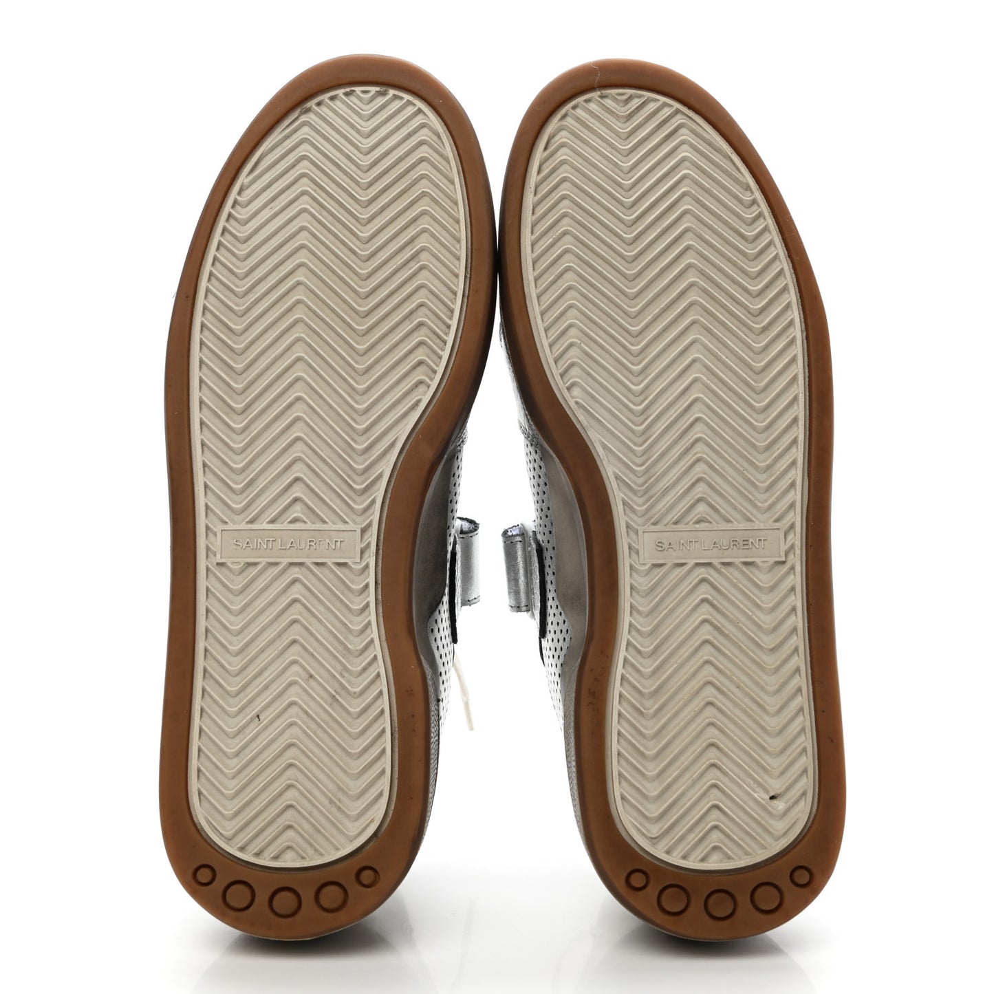 Calfskin Perforated Womens SL24 Sneakers 37 Argento