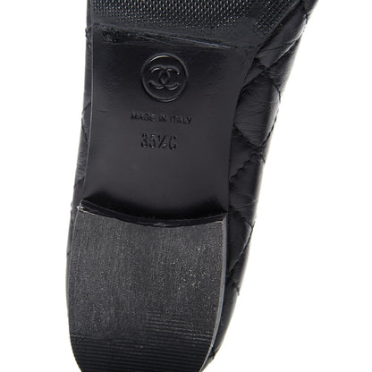 Chanel Aged Calfskin Quilted Cap Toe Ballerina Flats 35.5 Black 8 of 10