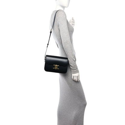 Celine Shiny Calfskin Medium Triomphe Black 2 of 10