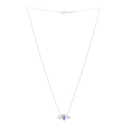 Tiffany Platinum Diamond Tanzanite Paper Flowers Firefly Necklace 2 of 3