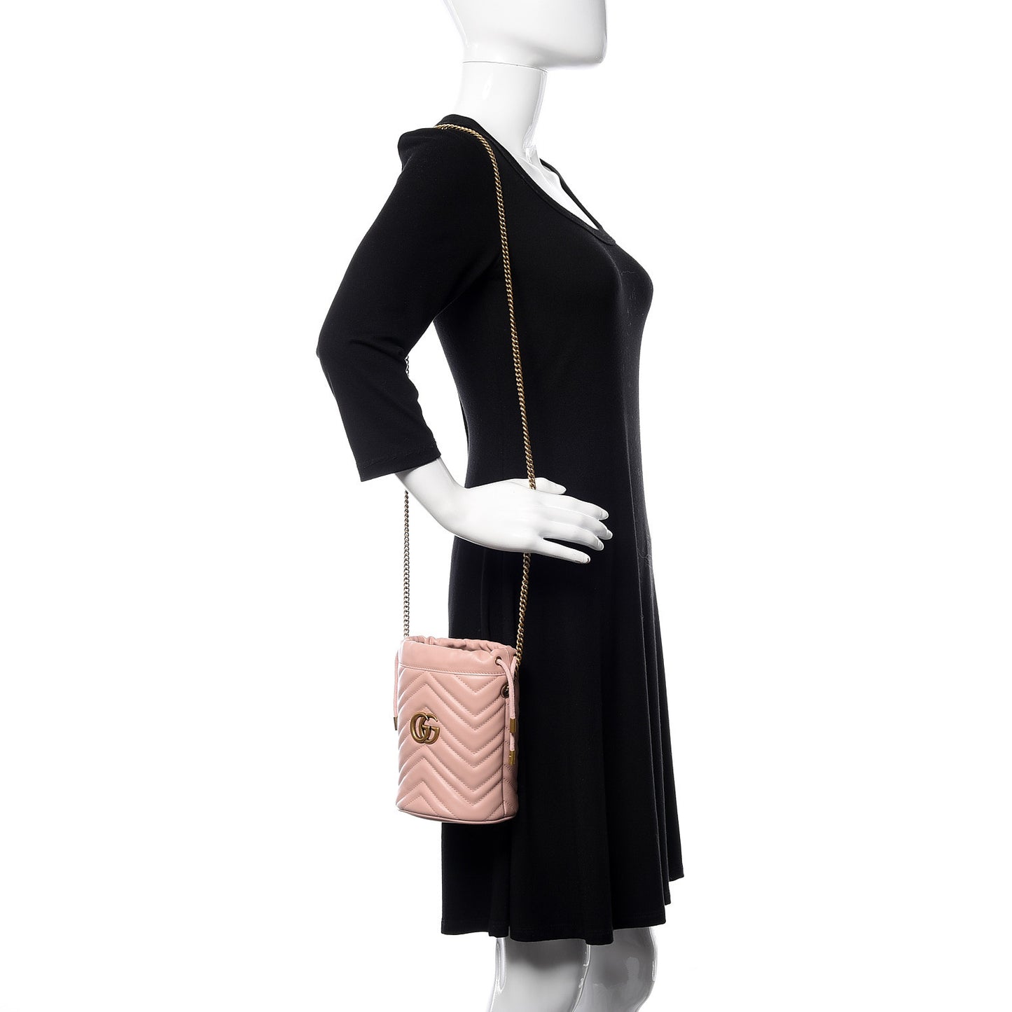 Calfskin Matelasse Mini GG Marmont 2.0 Bucket Bag Perfect Pink