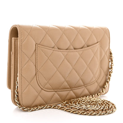 Chanel Caviar Quilted Wallet On Chain WOC Beige 3 of 12