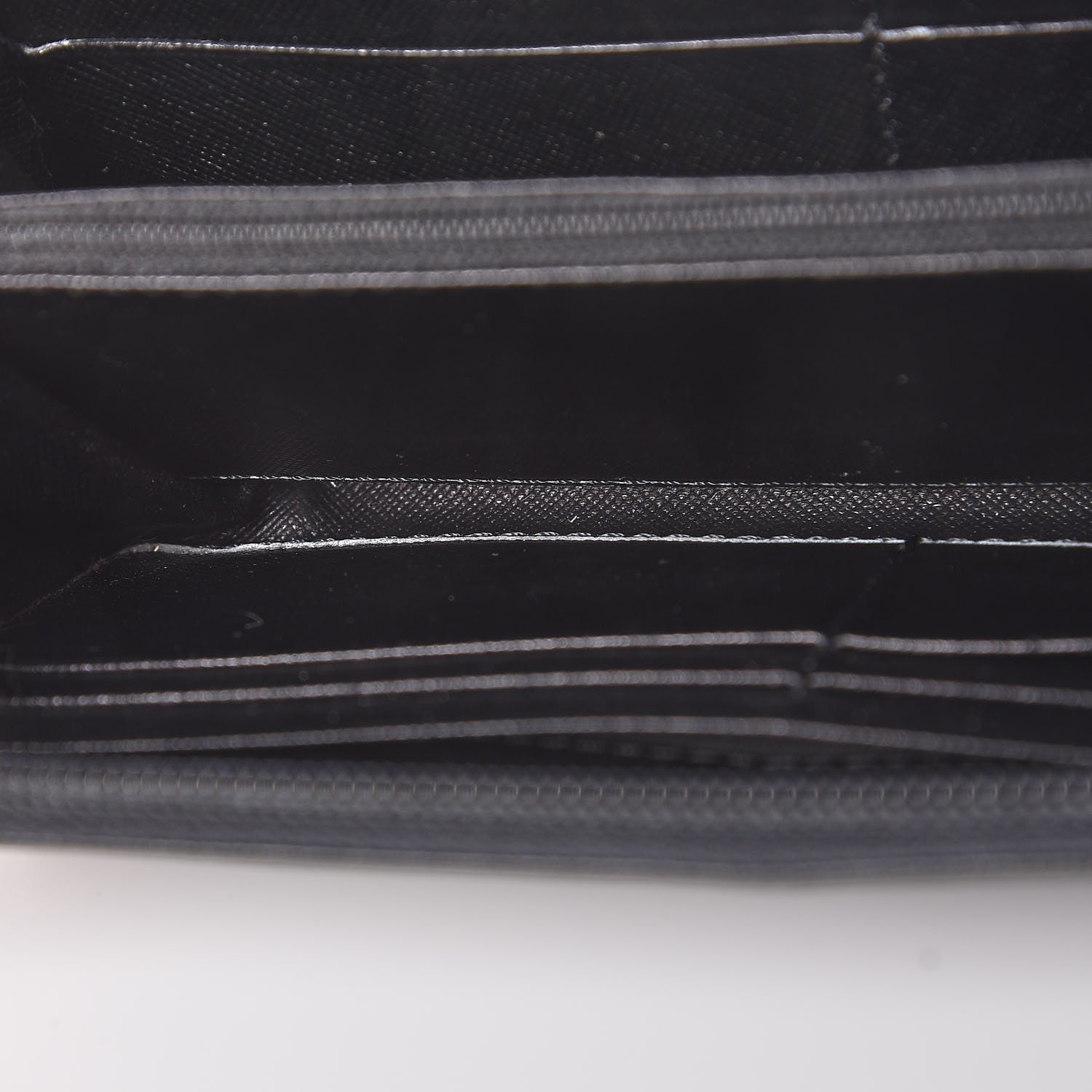 Prada Saffiano Zip Around Wallet Black 18 of 19