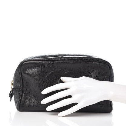 Chanel Caviar Timeless CC Cosmetic Pouch Bag Black 2 of 10