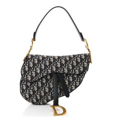 Christian Dior Oblique Saddle Bag Blue 1 of 10