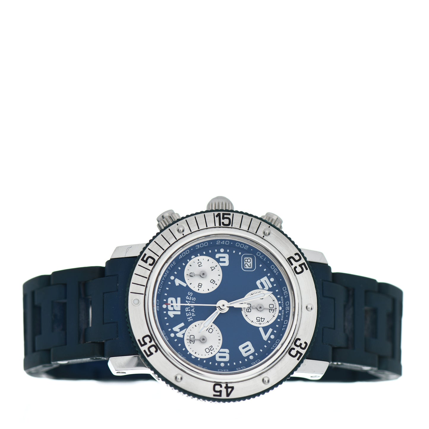 Stainless Steel Rubber 33mm Clipper Chronograph Diver Watch Blue