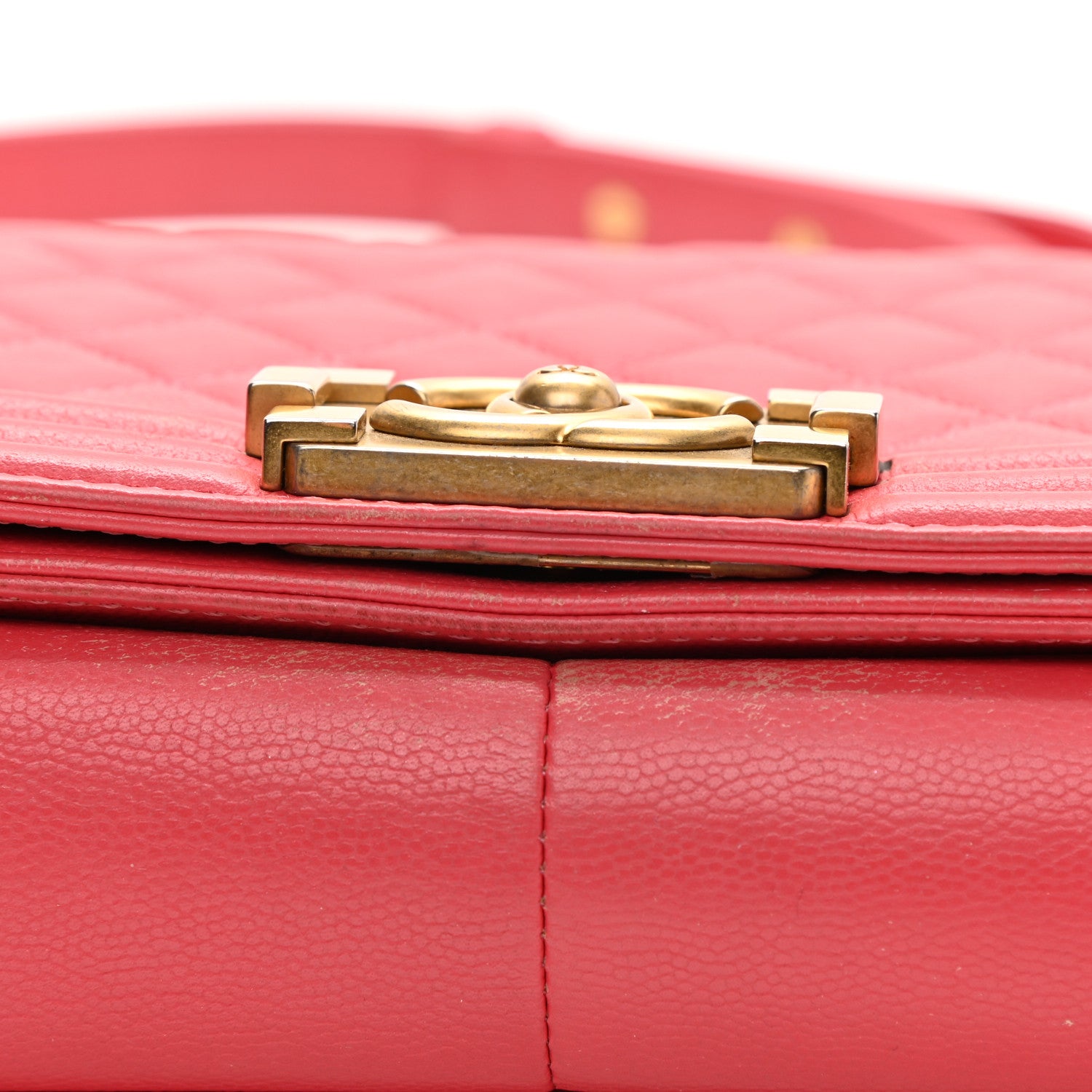 Chanel Caviar Quilted Medium Boy Flap Light Red 12 of 13