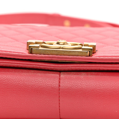 Chanel Caviar Quilted Medium Boy Flap Light Red 12 of 13