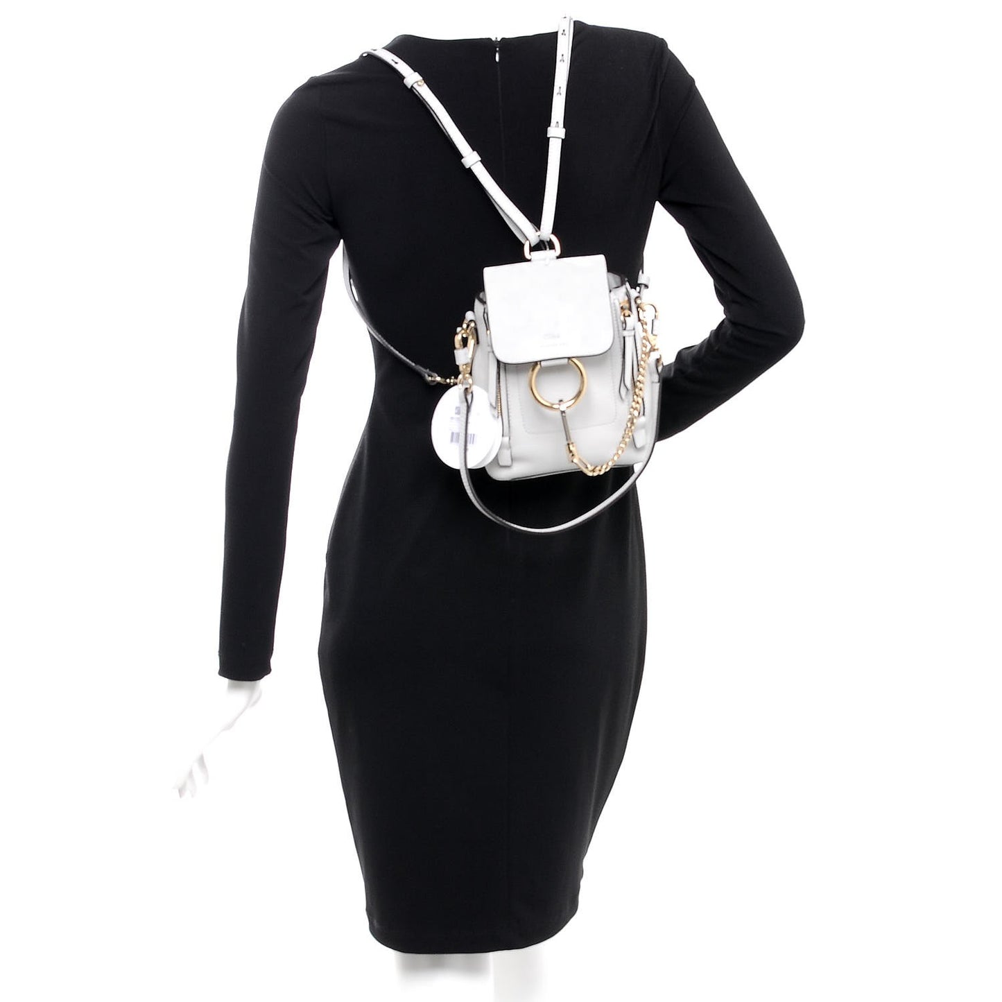Suede Calfskin Mini Faye Backpack Airy Grey