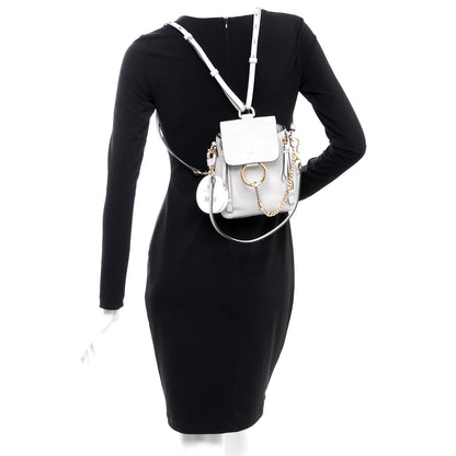 Chloe Suede Calfskin Mini Faye Backpack Airy Grey 2 of 7