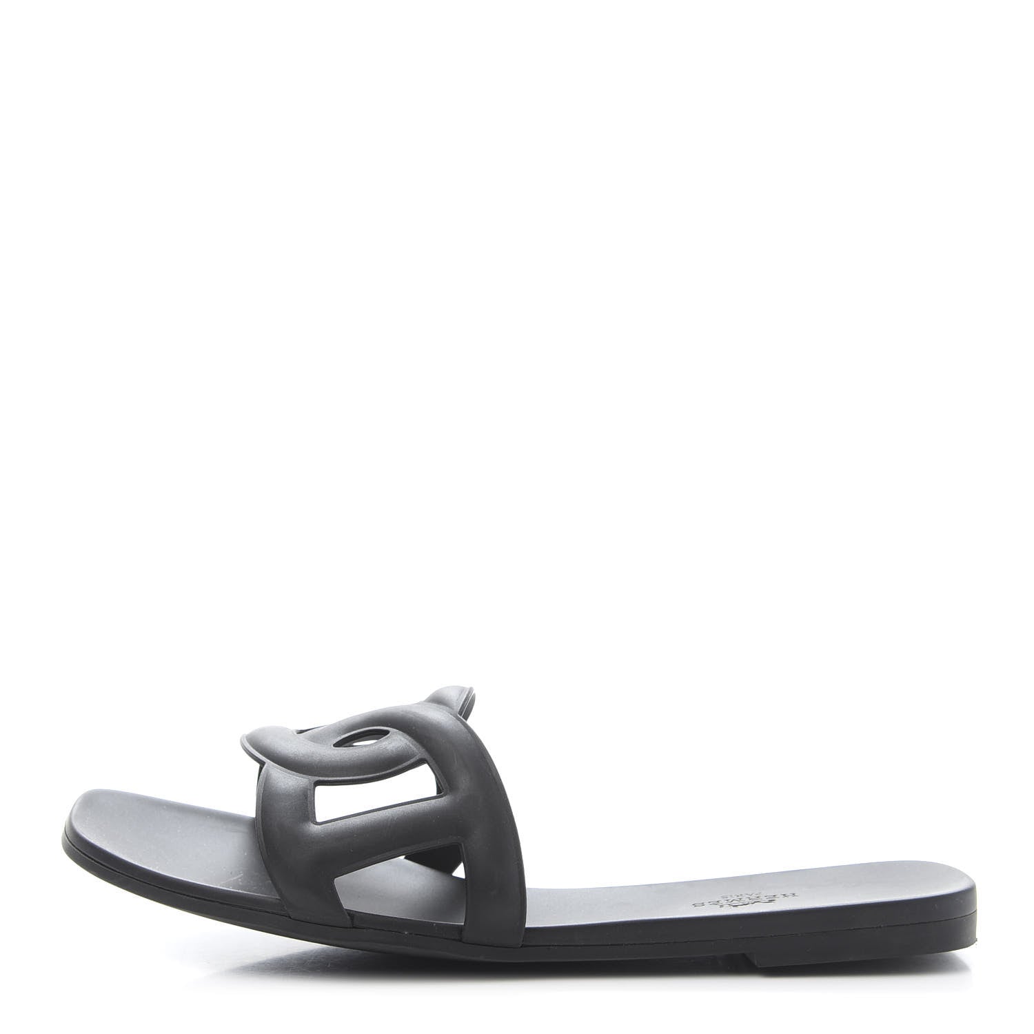 Hermes Rubber Aloha Sandals 40 Black 1 of 8