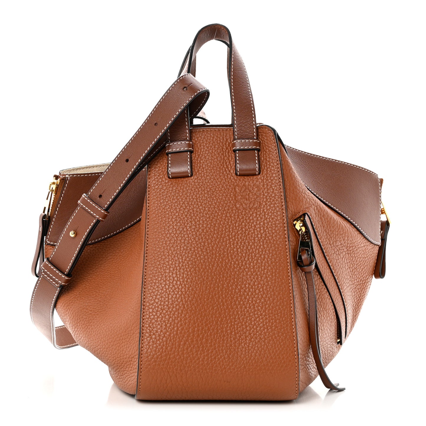 Grained Calfskin Small Hammock Shoulder Bag Tan