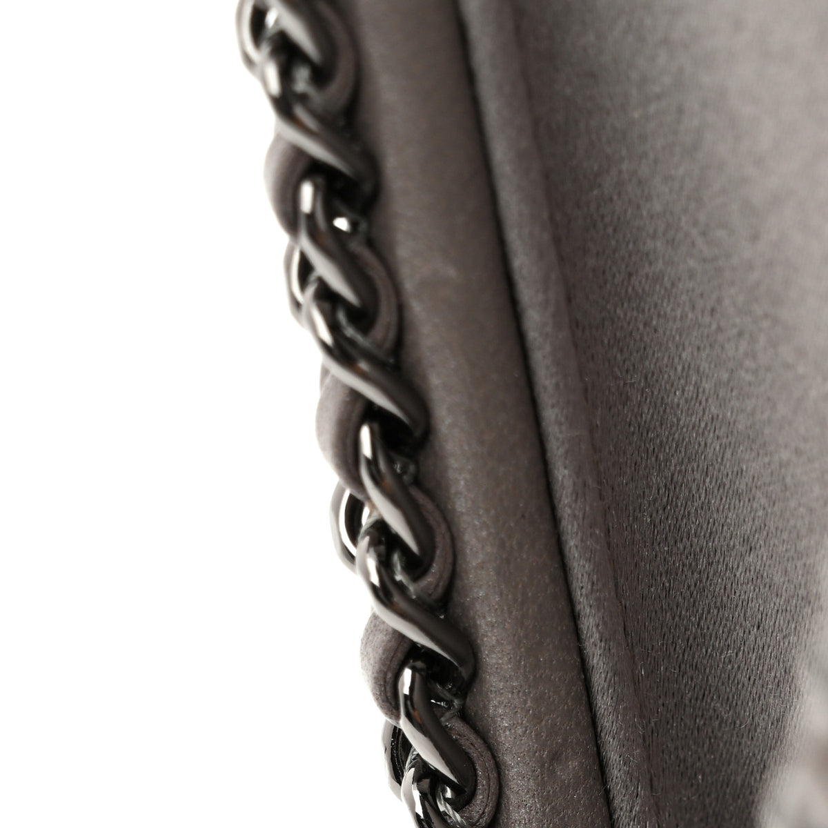 Chanel Lambskin Quilted CC Studded Chain Around Clutch Grey 12 of 12