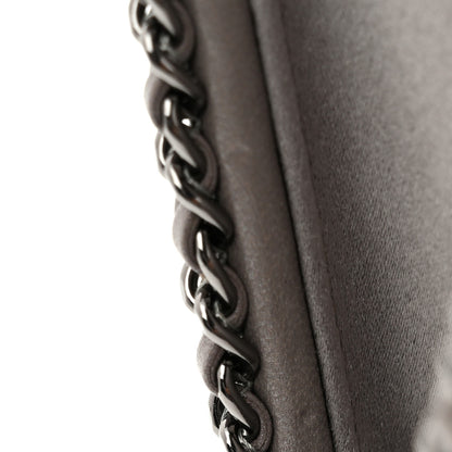 Chanel Lambskin Quilted CC Studded Chain Around Clutch Grey 12 of 12