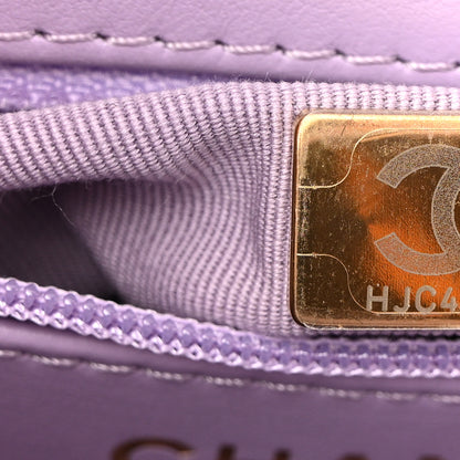 Chanel Shiny Aged Calfskin Quilted Nano Kelly Shopper Lilac 12 of 19