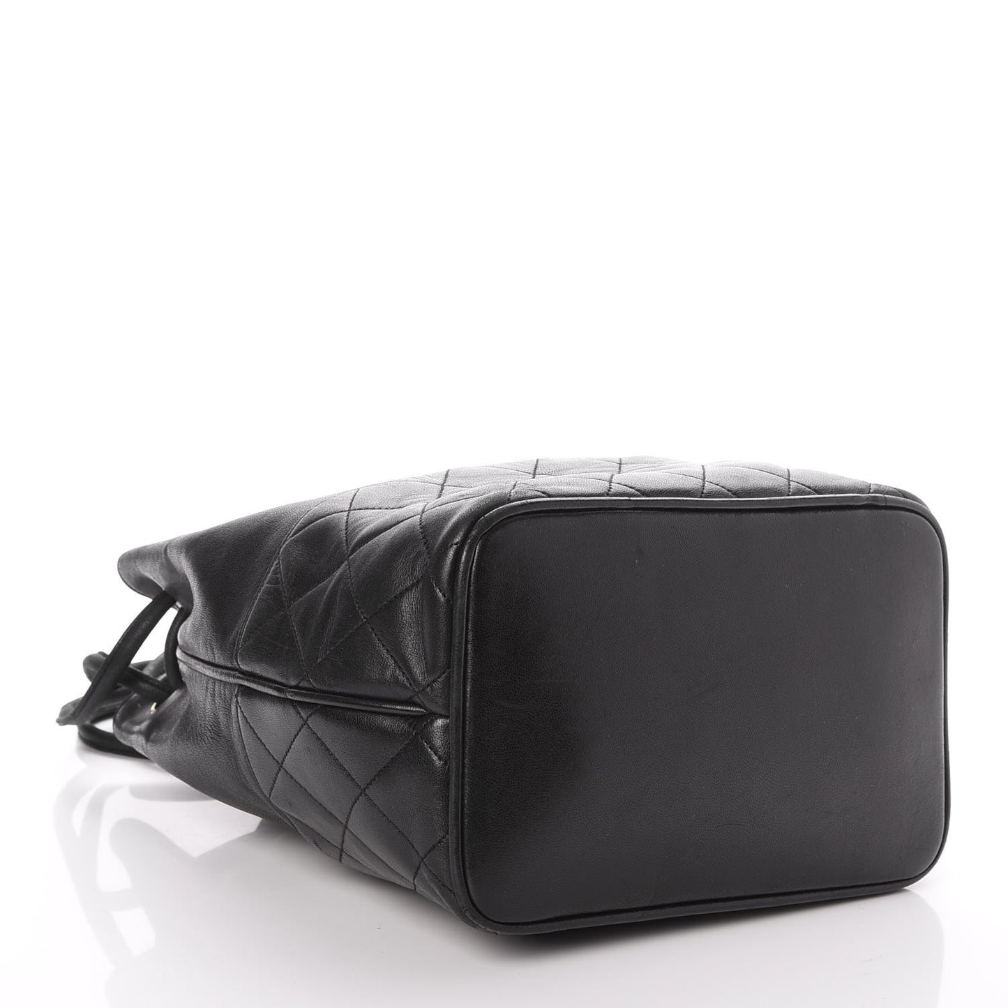 Lambskin CC Drawstring Bag Black