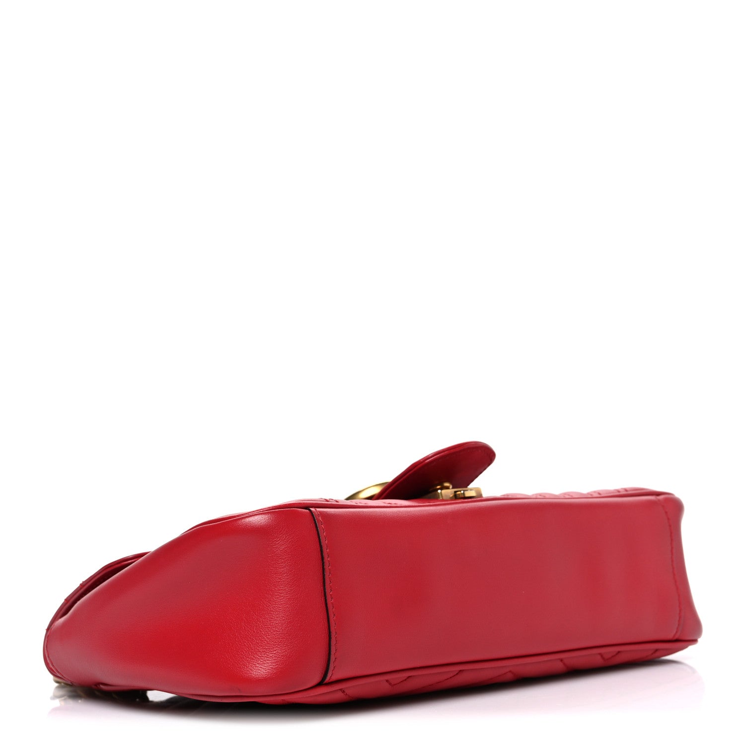 Gucci Calfskin Matelasse Small GG Marmont Shoulder Bag Hibiscus Red 4 of 10