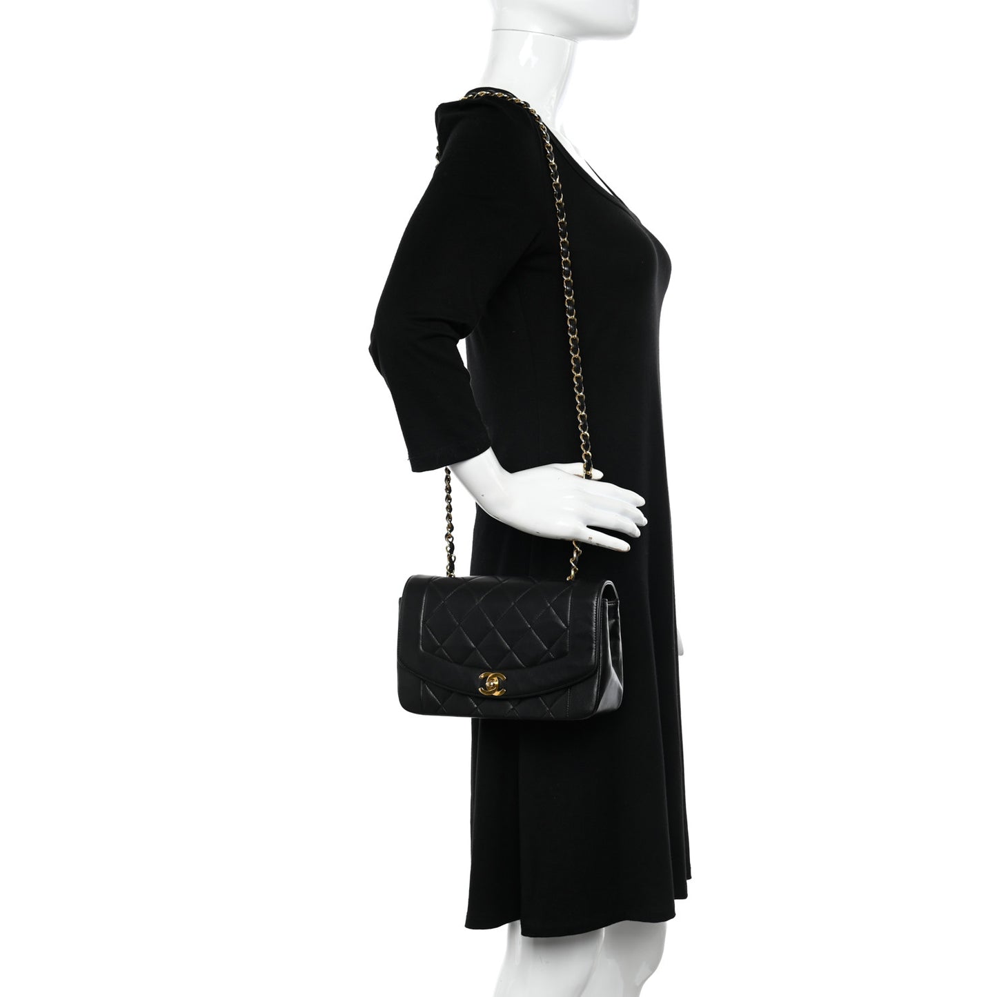 Lambskin Quilted Small Single Flap Black