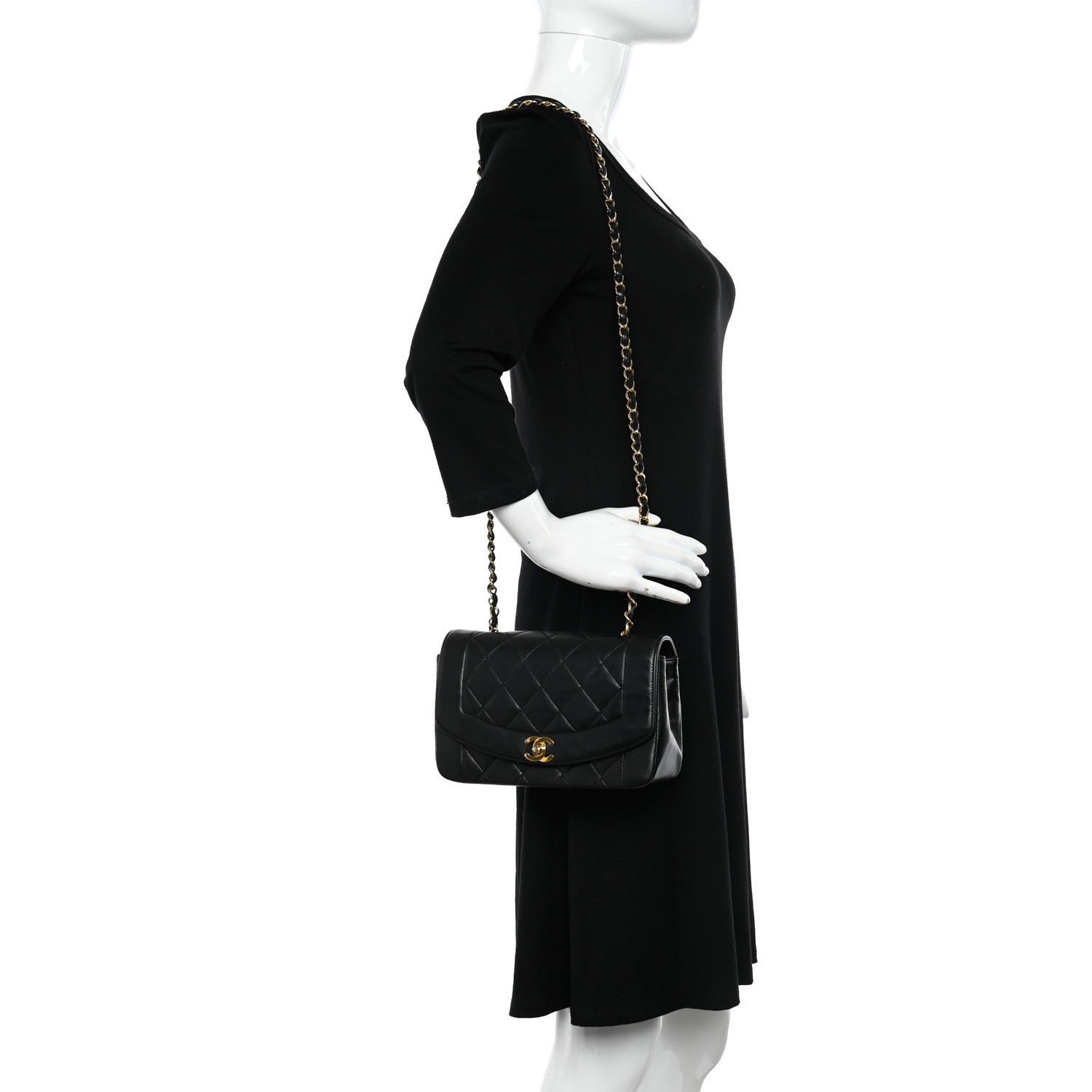 Chanel Lambskin Quilted Small Single Flap Black 2 of 10