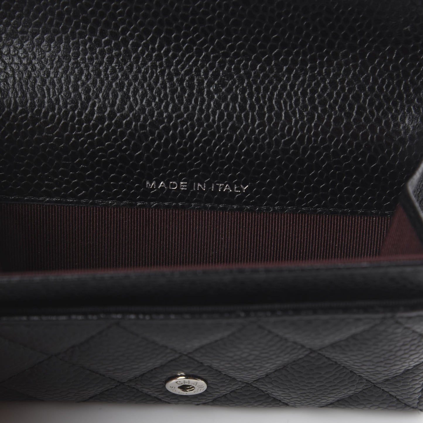 Caviar Quilted Flap Card Holder Black